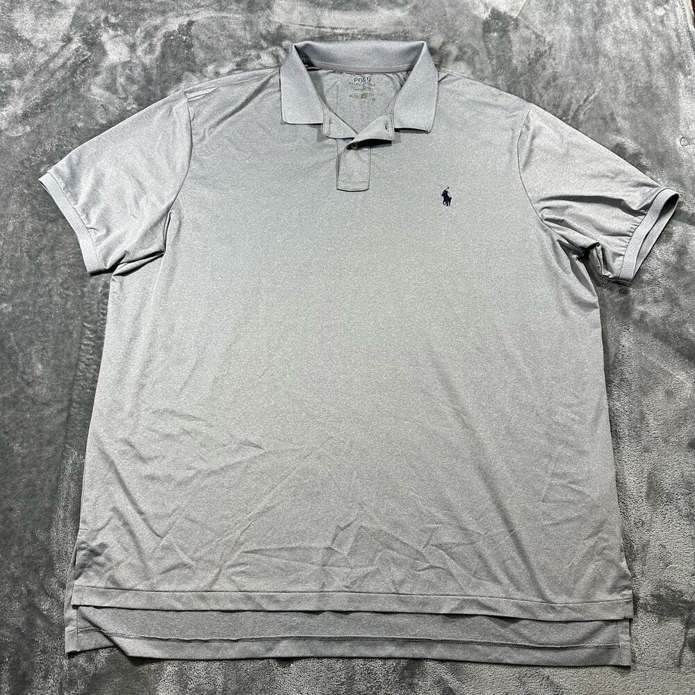 Polo Ralph Lauren Polo Shirt Mens XXL Gray‎ Performance Golf Preppy Casual